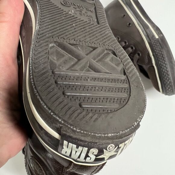 Vintage Converse Brown Leather/Suede Hi Top Sneakers Lace Up size 5,5 Y2K - Picture 4 of 10